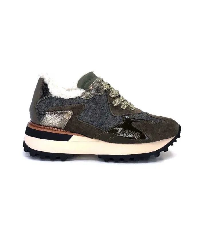Alpe 2145 Cuir Kaki*Femme Baskets