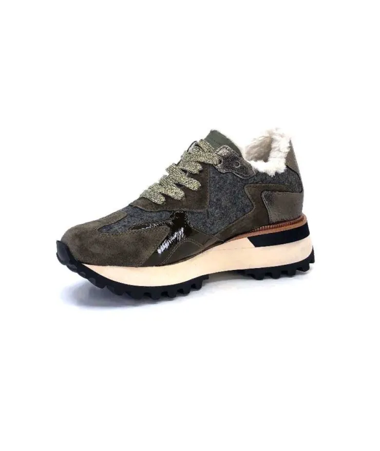 Alpe 2145 Cuir Kaki*Femme Baskets