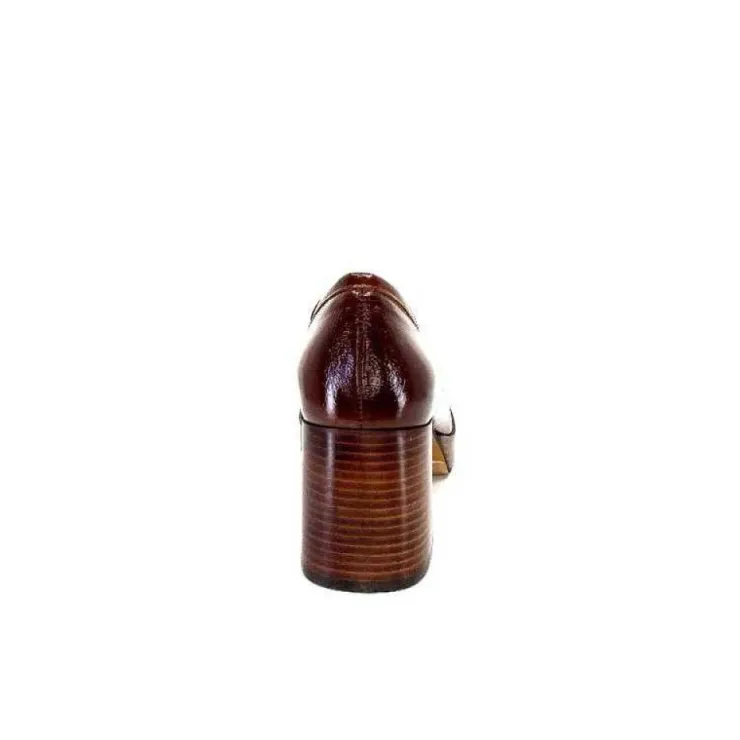 angel alarcon 23524 Cuir Vernis Whisky*Femme Mocassins