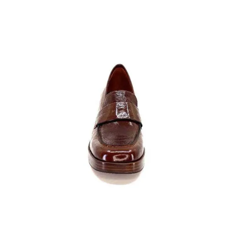angel alarcon 23524 Cuir Vernis Whisky*Femme Mocassins
