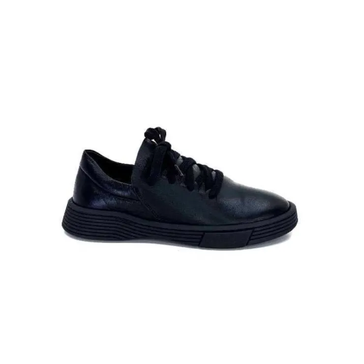 Ivoire0401a Baskets Ivoire 500-952 Cuir Noir*Femme Baskets