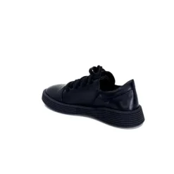 Ivoire0401a Baskets Ivoire 500-952 Cuir Noir*Femme Baskets
