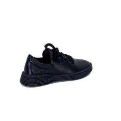 Ivoire0401a Baskets Ivoire 500-952 Cuir Noir*Femme Baskets