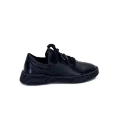 Ivoire0401a Baskets Ivoire 500-952 Cuir Noir*Femme Baskets