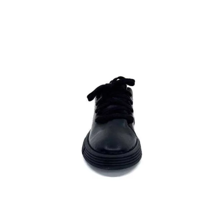 Ivoire0401a Baskets Ivoire 500-952 Cuir Noir*Femme Baskets