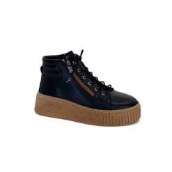 Ivoire0401a Baskets Ivoire 500-450 Cuir Noir*Femme Baskets