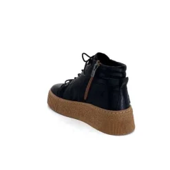 Ivoire0401a Baskets Ivoire 500-450 Cuir Noir*Femme Baskets
