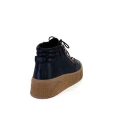 Ivoire0401a Baskets Ivoire 500-450 Cuir Noir*Femme Baskets