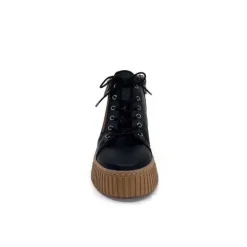 Ivoire0401a Baskets Ivoire 500-450 Cuir Noir*Femme Baskets