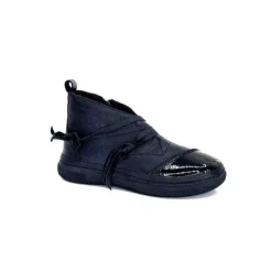 Ivoire0401a Baskets Ivoire 500-350 Cuir Noir*Femme Baskets