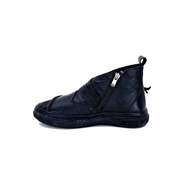 Ivoire0401a Baskets Ivoire 500-350 Cuir Noir*Femme Baskets
