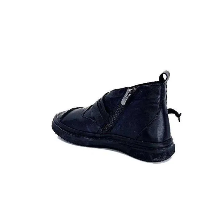 Ivoire0401a Baskets Ivoire 500-350 Cuir Noir*Femme Baskets