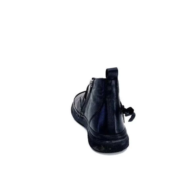Ivoire0401a Baskets Ivoire 500-350 Cuir Noir*Femme Baskets