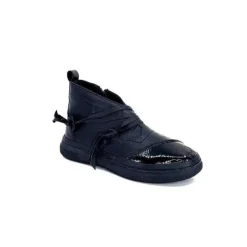 Ivoire0401a Baskets Ivoire 500-350 Cuir Noir*Femme Baskets