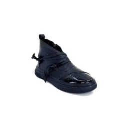 Ivoire0401a Baskets Ivoire 500-350 Cuir Noir*Femme Baskets