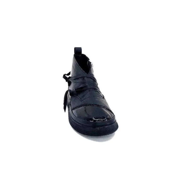 Ivoire0401a Baskets Ivoire 500-350 Cuir Noir*Femme Baskets
