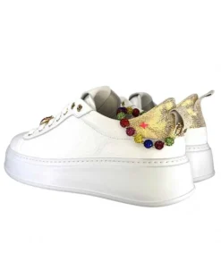 GioPiu Baskets Plateforme Pia46 Cuir Blanc*Femme Baskets
