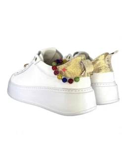 GioPiu Baskets Plateforme Pia46 Cuir Blanc*Femme Baskets