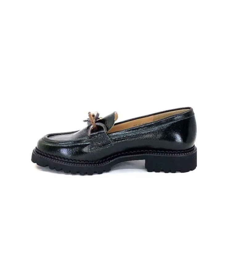 Brunate 11771 Cuir Vernis Vert*Femme Mocassins