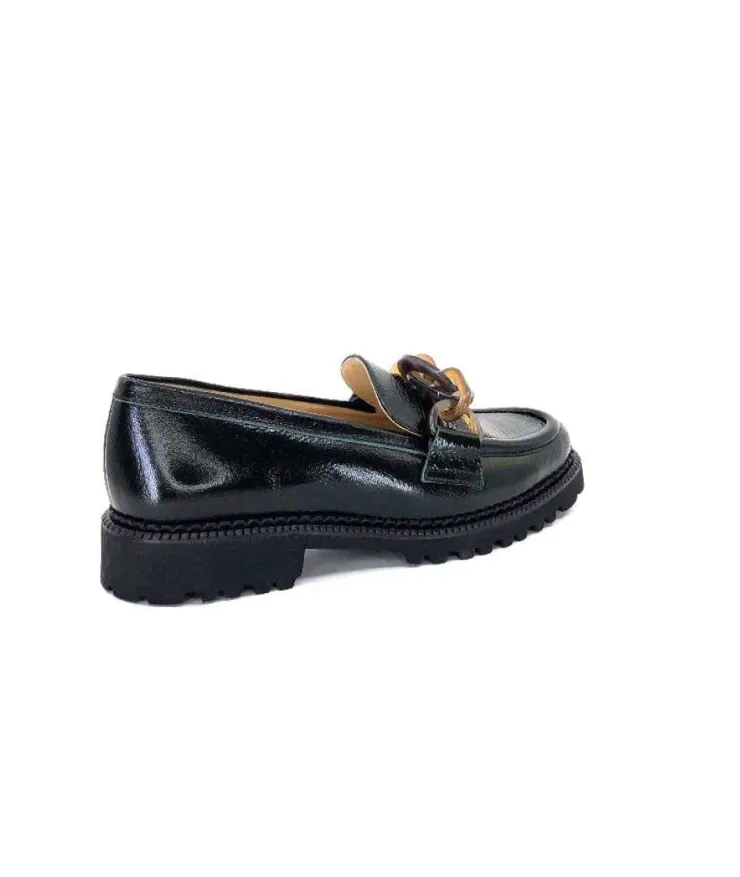 Brunate 11771 Cuir Vernis Vert*Femme Mocassins