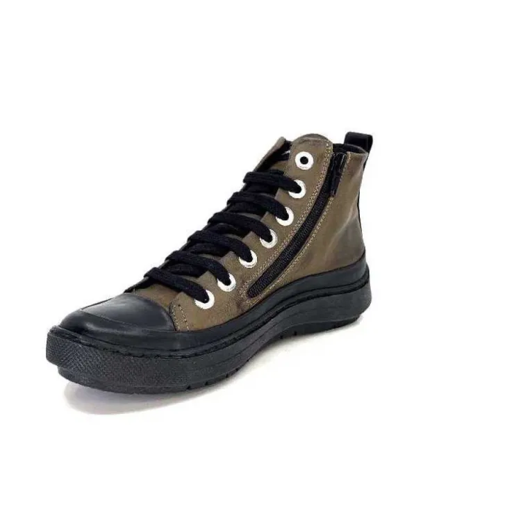 Chacal 6555 Cuir Kaki*Femme Baskets
