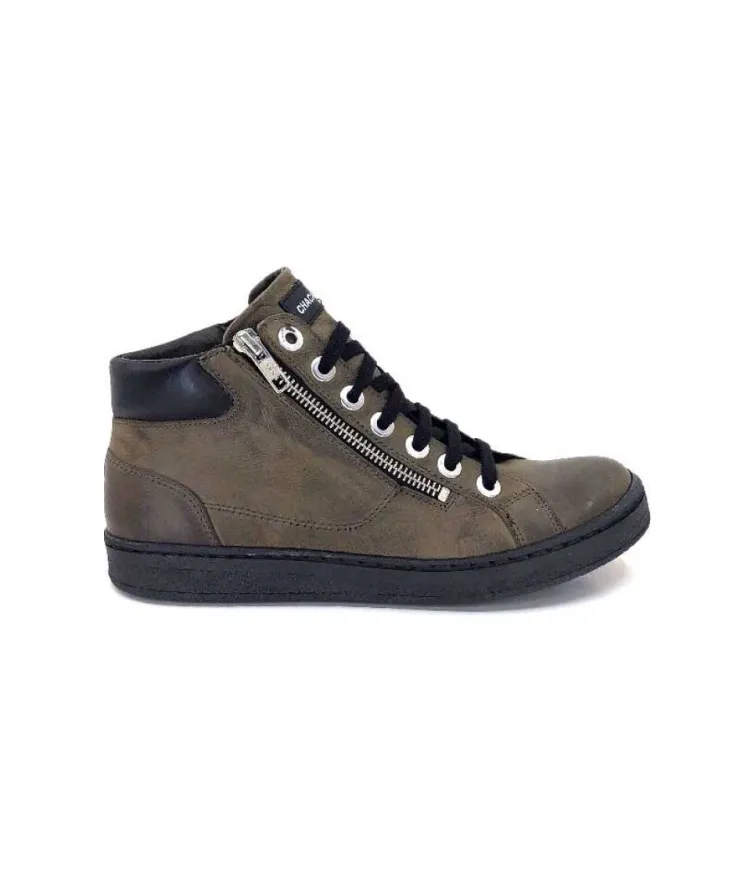 Chacal 6147 Cuir Kaki*Femme Baskets