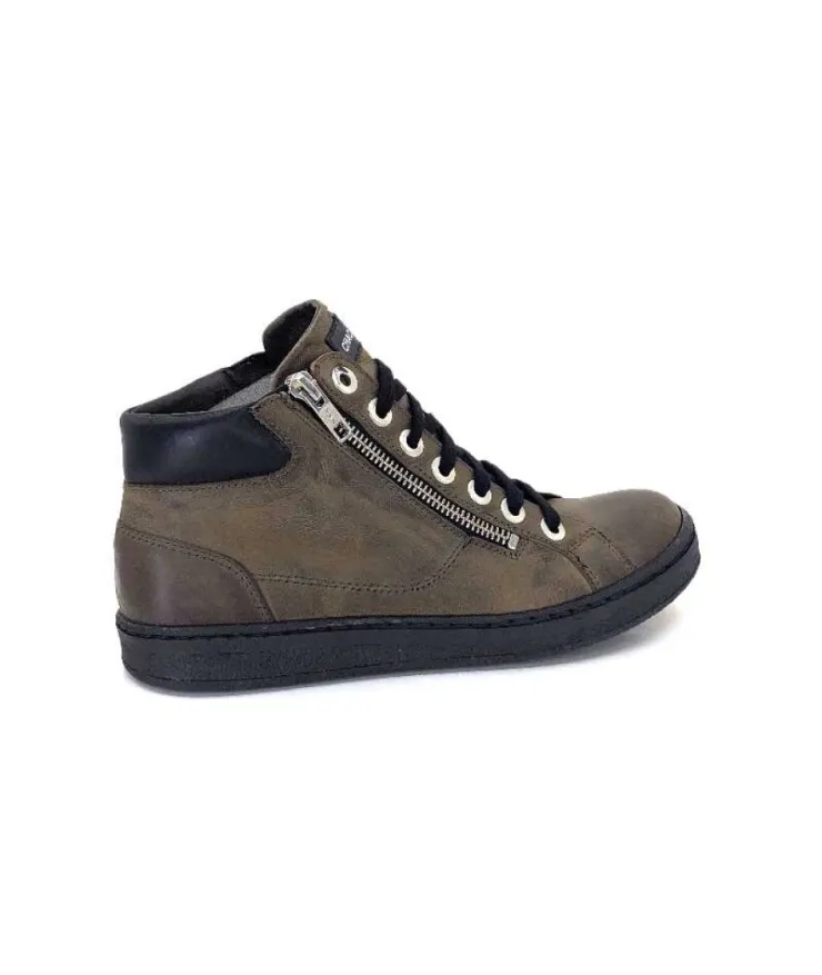 Chacal 6147 Cuir Kaki*Femme Baskets
