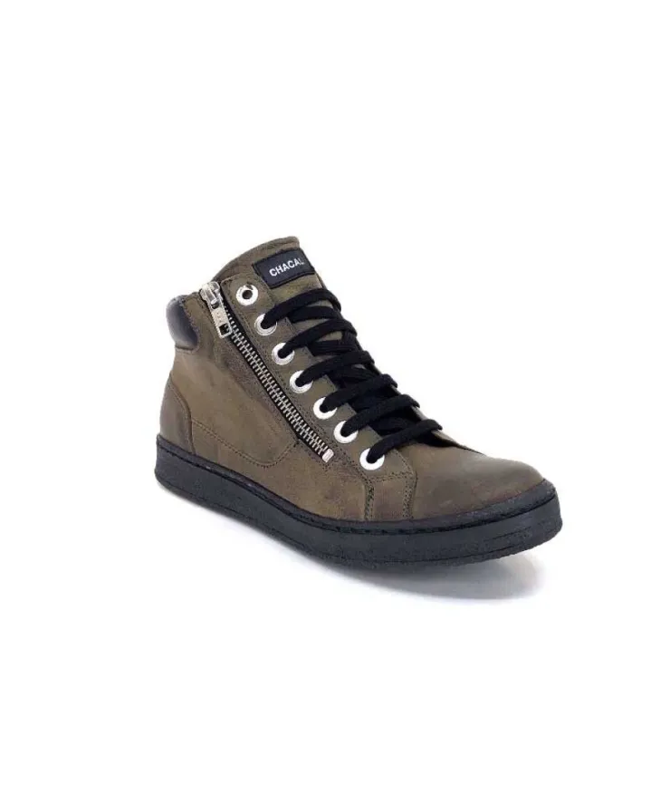 Chacal 6147 Cuir Kaki*Femme Baskets