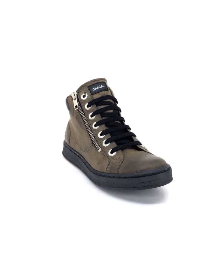 Chacal 6147 Cuir Kaki*Femme Baskets