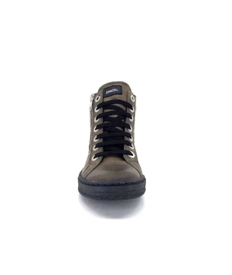 Chacal 6147 Cuir Kaki*Femme Baskets