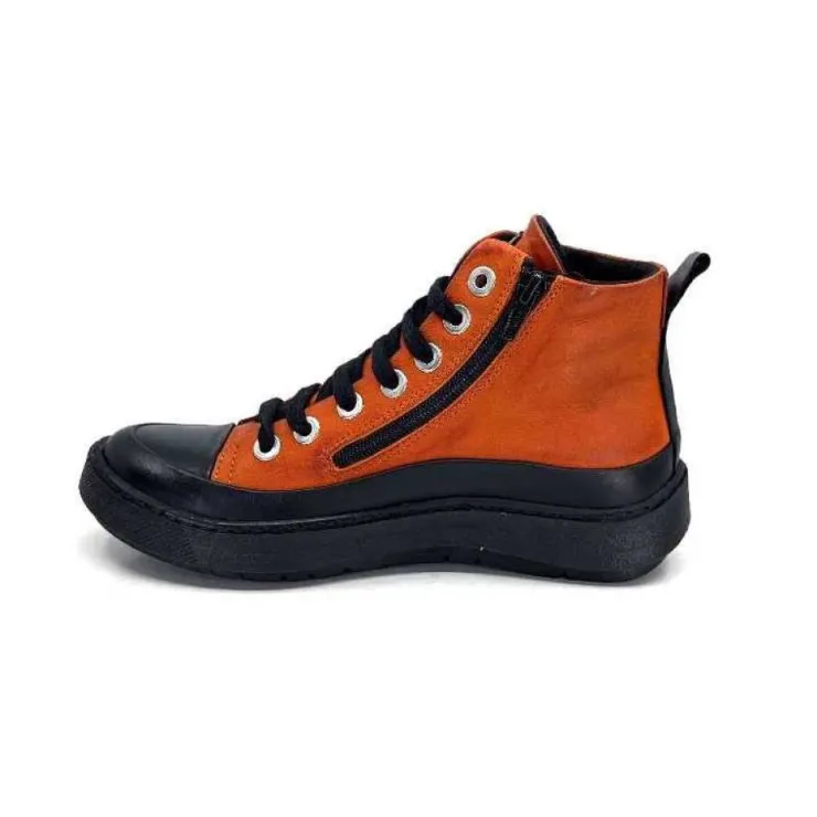 Chacal 6555 Cuir Orange*Femme Baskets