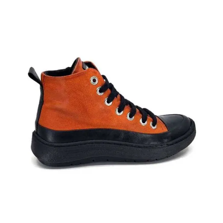 Chacal 6555 Cuir Orange*Femme Baskets