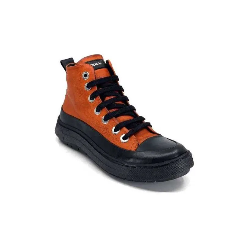 Chacal 6555 Cuir Orange*Femme Baskets