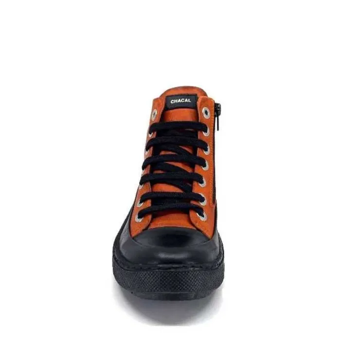 Chacal 6555 Cuir Orange*Femme Baskets