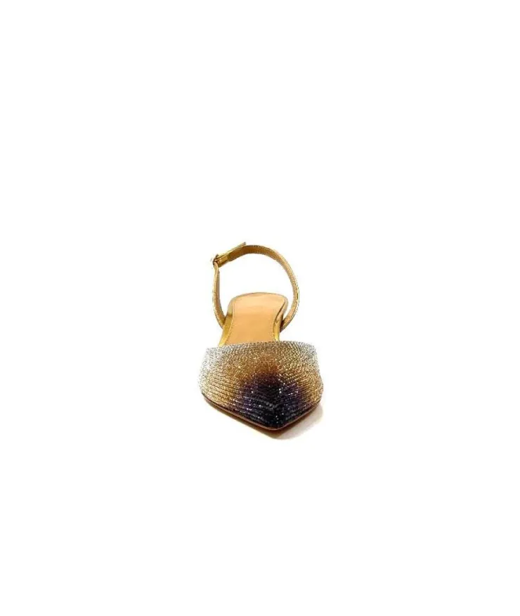 chantal 1906 Cuir Strass Or*Femme Escarpins