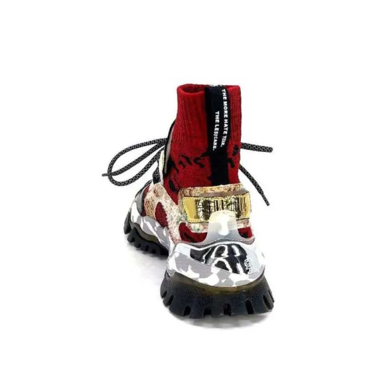 Ivoire0255a Cljd F033 Rouge - Dore*Femme Baskets