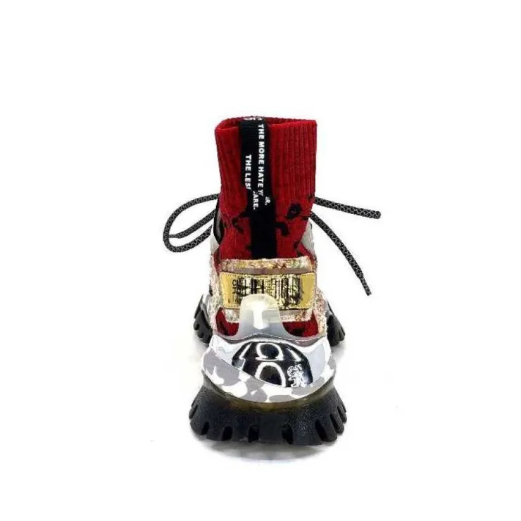 Ivoire0255a Cljd F033 Rouge - Dore*Femme Baskets