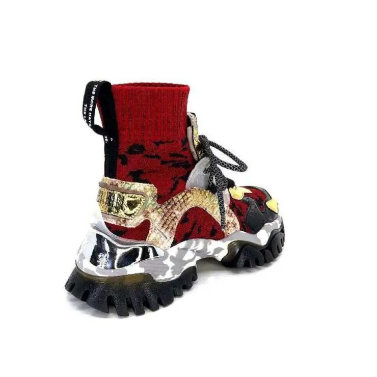 Ivoire0255a Cljd F033 Rouge - Dore*Femme Baskets