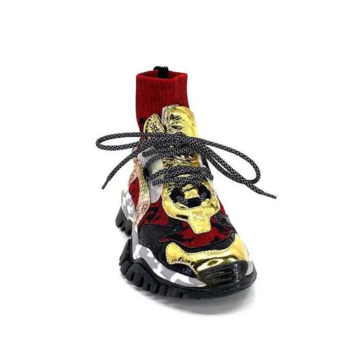 Ivoire0255a Cljd F033 Rouge - Dore*Femme Baskets