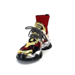 Ivoire0255a Cljd F033 Rouge - Dore*Femme Baskets
