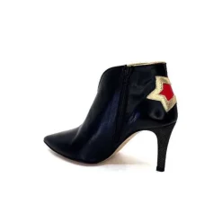 creatis Magic Cuir Noir Rouge Or*Femme Bottines