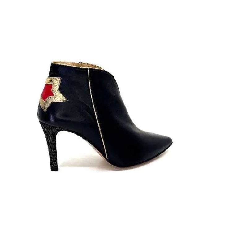 creatis Magic Cuir Noir Rouge Or*Femme Bottines