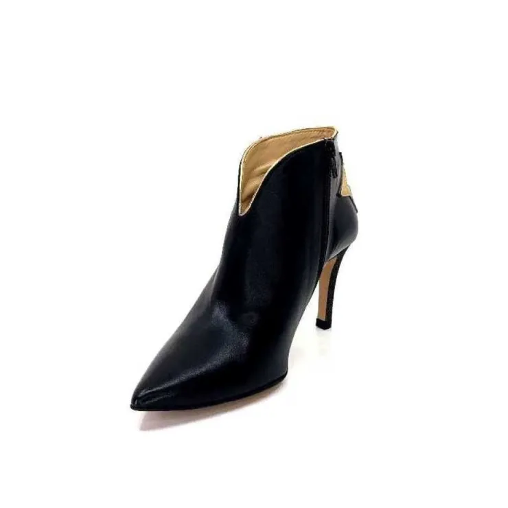 creatis Magic Cuir Noir Rouge Or*Femme Bottines