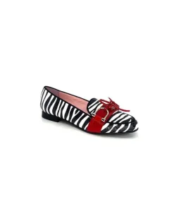 Dansi 5282 Cuir Blanc Noir Rouge*Femme Mocassins