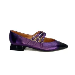Dansi 5702 Cuir Metallique Violet*Femme Ballerines