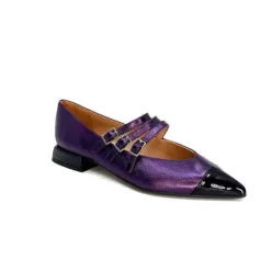Dansi 5702 Cuir Metallique Violet*Femme Ballerines