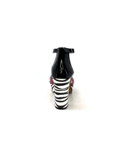 Dansi 5581 Cuir Noir Blanc Rouge*Femme Sandales