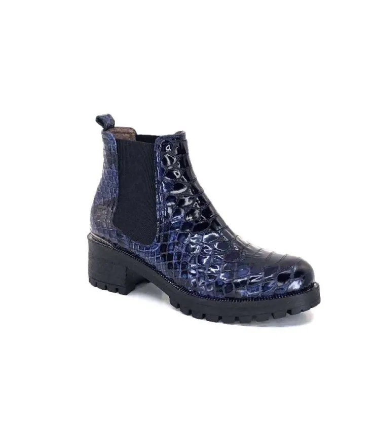 Minka Dinka Cuir Vernis Coco Bleu*Femme Bikers