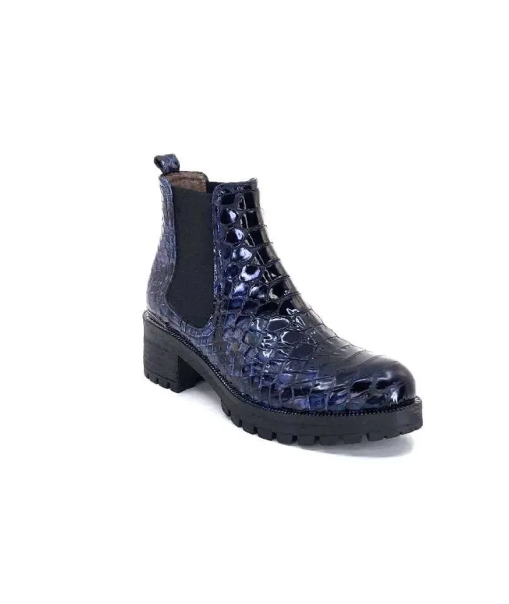 Minka Dinka Cuir Vernis Coco Bleu*Femme Bikers