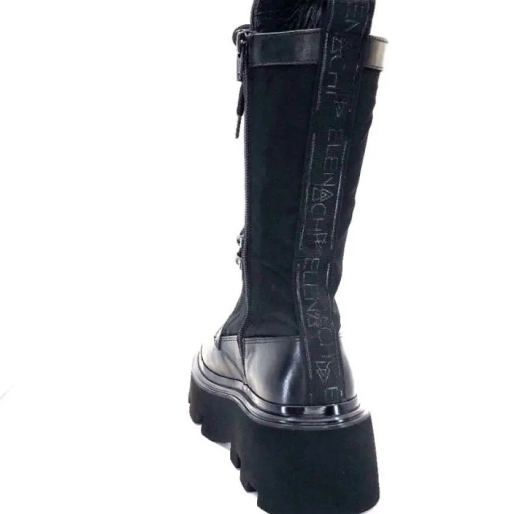 Elena iachi E2992-T Cuir Noir Textile Noir*Femme Bottines